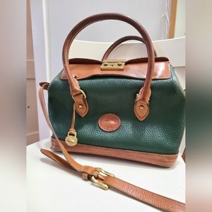 Dooney & Bourke Green Doctor Bag Locking w/ Key - Vintage - All Weather Leather